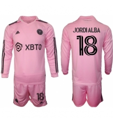 Men Inter Miami CF 18 Jordialba 2023 24 Pink Home Soccer Jersey Suit Men Inter Miami CF 18 Jordialba 2023 24 Pink Home Soccer Jersey Suit