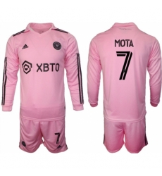 Men Inter Miami CF 7 Mota 2023 24 Pink Home Soccer Jersey Suit Men Inter Miami CF 7 Mota 2023 24 Pink Home Soccer Jersey Suit