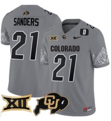 Men Colorado Buffaloes #21 Shilo Sanders Gray Vapor Limited Stitched Football Jersey