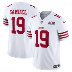 Men San Francisco 49ers 19 Deebo Samuel White Throwback 2023 F U S E  Vapor Untouchable Limited Stitched Football 2024 Super Bowl LVIII Jersey