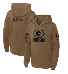 Youth Green Bay Packers 2023 Brown Salute To Service Pullover Hoodie Youth Green Bay Packers 2023 Brown Salute To Service Pullover Hoodie