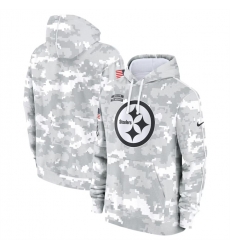 Youth Pittsburgh Steelers 2024 White Gray Salute To Service Pullover Hoodie Youth Pittsburgh Steelers 2024 White Gray Salute To Service Pullover Hoodie