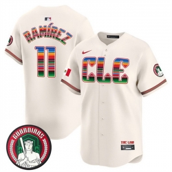 Men Cleveland Guardians 11 Jos E9 Ram EDrez Cream Mexico Vapor Premier Limited Stitched Baseball Jersey