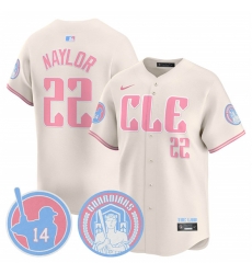 Men Cleveland Guardians 22 Josh Naylor Cream Bubblegum Pink 2025 Vapor Limited Stitched Baseball Jersey Men Cleveland Guardians 22 Josh Naylor Cream Bubblegum Pink 2025 Vapor Limited Stitched Baseball Jersey
