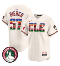Men Cleveland Guardians 57 Shane Bieber Cream Mexico Vapor Premier Limited Stitched Baseball Jersey Men Cleveland Guardians 57 Shane Bieber Cream Mexico Vapor Premier Limited Stitched Baseball Jersey