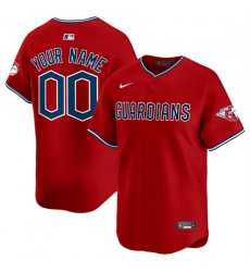 Men Cleveland Guardians Active Player Custom Red Alternate Limited Stitched Baseball Jersey