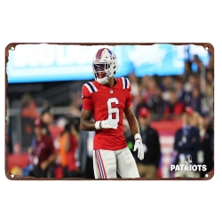 New England Patriots Aluminum Sign 12x8 Inch Christian Gonzalez 004