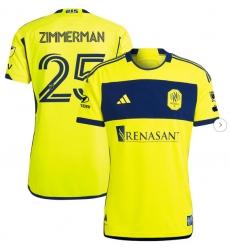 Mens Nashville SC Walker Zimmerman adidas Yellow 2024 The 615 Kit Authentic Player Jersey