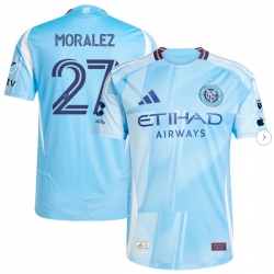 Men's New York City FC Maximiliano Moralez adidas Light Blue 2025 The Excelsior Kit Authentic Player Jersey
