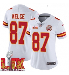 Women Kansas City Chiefs Travis Kelce #87 White 2024 2025 Super Bowl LIX F U S E Stitched Jersey Women Kansas City Chiefs Travis Kelce #87 White 2024 2025 Super Bowl LIX F U S E Stitched Jersey
