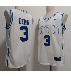 BYU Cougars #3 Egor Demin White Stitched NCAA Basketball Jersey BYU Cougars #3 Egor Demin White Stitched NCAA Basketball Jersey