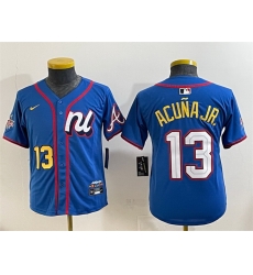 Youth National League 13 Ronald Acu F1a Jr  Blue 2025 All Star Edition Limited Stitched Baseball Jersey