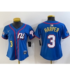 Youth National League 3 Bryce Harper Blue 2025 All Star Edition Limited Stitched Baseball Jersey
