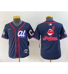 Women American League Cleveland Guardians Team Big Logo Navy 2025 All Star Edition Limited Stitched Baseball Jersey 