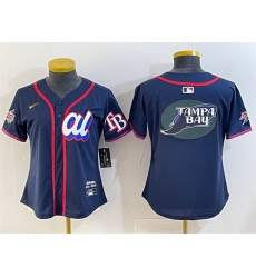 Women American League Tampa Bay Rays Team Big Logo Navy 2025 All Star Edition Limited Stitched Baseball Jersey 
