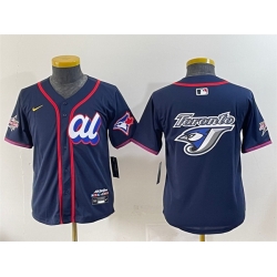 Women American League Toronto Blue Jays Team Big Logo Navy 2025 All Star Edition Limited Stitched Baseball Jersey 