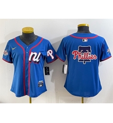 Women National League Philadelphia Phillies Team Big Logo Blue 2025 All Star Edition Limited Stitched Baseball Jersey 