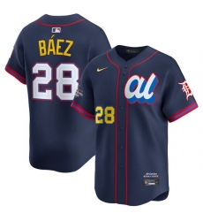 Men American League 28 Javier Baez Navy 2025 All Star Edition Limited Stitched Baseball Jersey Men American League 28 Javier Baez Navy 2025 All Star Edition Limited Stitched Baseball Jersey
