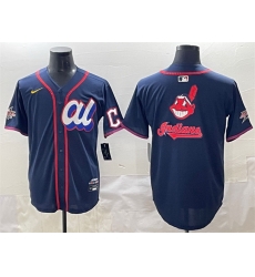 Men American League Cleveland Guardians Team Big Logo Navy 2025 All Star Edition Limited Stitched Baseball Jersey