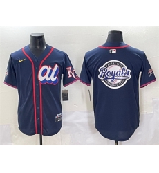 Men American League Kansas City Royals Team Big Logo Navy 2025 All Star Edition Limited Stitched Baseball Jersey