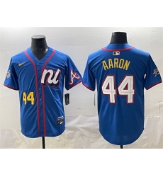 Men National League 44 Hank Aaron Blue 2025 All Star Edition Limited Stitched Baseball Jersey Men National League 44 Hank Aaron Blue 2025 All Star Edition Limited Stitched Baseball Jersey