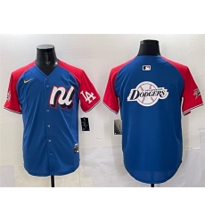 Men National League Los Angeles Dodgers Team Big Logo Blue Red Alternate 2025 All Star Edition Limited Stitched Baseball Jersey