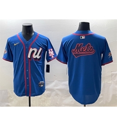 Men National League New York Mets Team Big Logo Blue 2025 All Star Edition Limited Stitched Baseball Jersey 001 Men National League New York Mets Team Big Logo Blue 2025 All Star Edition Limited Stitched Baseball Jersey 001