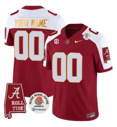 Men Women Youth Alabama Crimson Tide Rose Bowl Patch Gold Trim Vapor Limited Custom Jersey All Stitched Crimson Aternate
