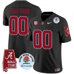 Men Women Youth Alabama Crimson Tide Rose Bowl Patch Vapor Limited Custom Jersey All Stitched Black