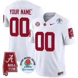 Men Women Youth Alabama Crimson Tide Rose Bowl Patch Vapor Limited Custom Jersey All Stitched White