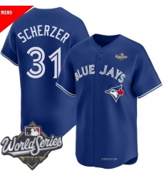 Men Toronto Blue Jays 31 Max Scherzer Royal Cool Base Stitched Baseball Jersey