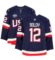Men's USA #12 Matt Boldy Blue 2026 Stitched Jersey