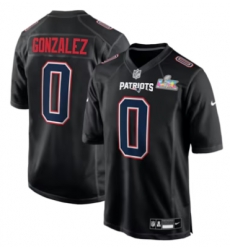 Christian Gonzalez New England Patriots Nike Super Bowl LX Patch Carbon Fashion Game Jersey Black