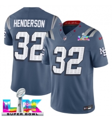 Men New England Patriots 32 TreVeyon Henderson Storm Blue 2025 F U S E Super Bowl LX Patch Rivalries Vapor Limited Stitched Football Jersey Men New England Patriots 32 TreVeyon Henderson Storm Blue 2025 F U S E Super Bowl LX Patch Rivalries Vapor Limited Stitched Football Jersey