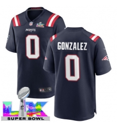 Men Women youth New England Patriots #0 Christian Gonzalez 2025 2026 Super Bowl LX F U S E Stitched NFL Jersey Blue