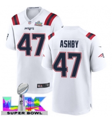 Men Women youth New England Patriots #47 Julian Ashby 2025 2026 Super Bowl LX F U S E Stitched NFL Jersey White Men Women youth New England Patriots #47 Julian Ashby 2025 2026 Super Bowl LX F U S E Stitched NFL Jersey White