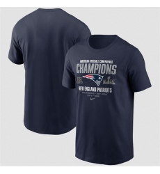 Men New England Patriots New England Patriots Navy 2025 AFC Champions Team Nation T Shirt