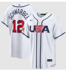 Men's USA Baseball Kyle Schwarber Nike White 2026 World Baseball Classic Home Stadium Jersey
