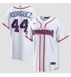 Men Dominican Republic Baseball  44 Julio Rodr%C3%ADguez White 2026 World Baseball Classic Home Stadium Stitched Jersey