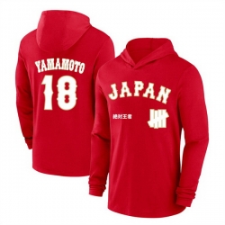 Men Japan Baseball  18 Yoshinobu Yamamoto Red 2026 World Baseball Classic Club Hoodie