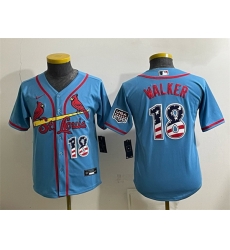 Youth St  Louis Cardinals  18 Jordan Walker Blue USA 250 Fourth of July Stitched Baseball Jersey