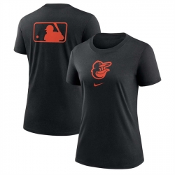 Women Baltimore Orioles Black Early Work Tri Blend Dri FIT T Shirt