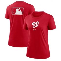 Women Washington Nationals Red Early Work Tri Blend Dri FIT T Shirt