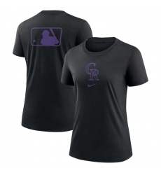 Women Colorado Rockies Black Early Work Tri Blend Dri FIT T Shirt