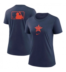 Women Houston Astros Navy Early Work Tri Blend Dri FIT T Shirt