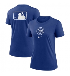 Women Chicago Cubs Royal Early Work Tri Blend Dri FIT T Shirt Women Chicago Cubs Royal Early Work Tri Blend Dri FIT T Shirt
