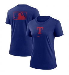 Women Texas Rangers Royal Early Work Tri Blend Dri FIT T Shirt