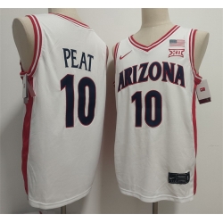 Men Arizona Wildcats  10 Koa Peat White Stitched Jersey