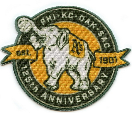 Youth Oakland Athletics 125th Anniversary Patch Biaog